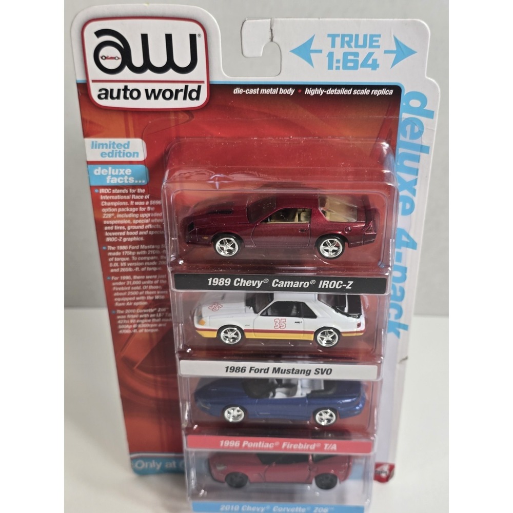Auto World 2023 Deluxe Series R2 Set A 1:64 Diecast Chevy Camaro Corvette 4-Pack